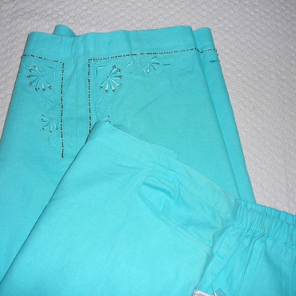 Sag Harbor Capri Cropped Pants 24W NWT Embellished - Picture 7 of 12